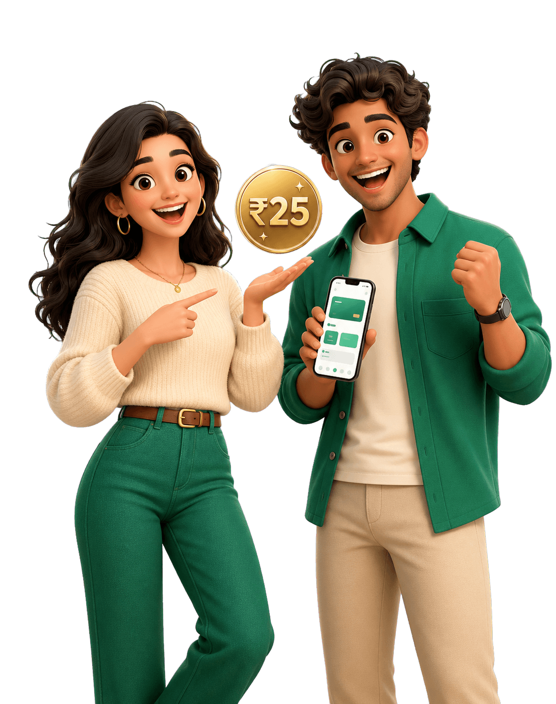 Two friends earning ₹25 through the GVD referral programme