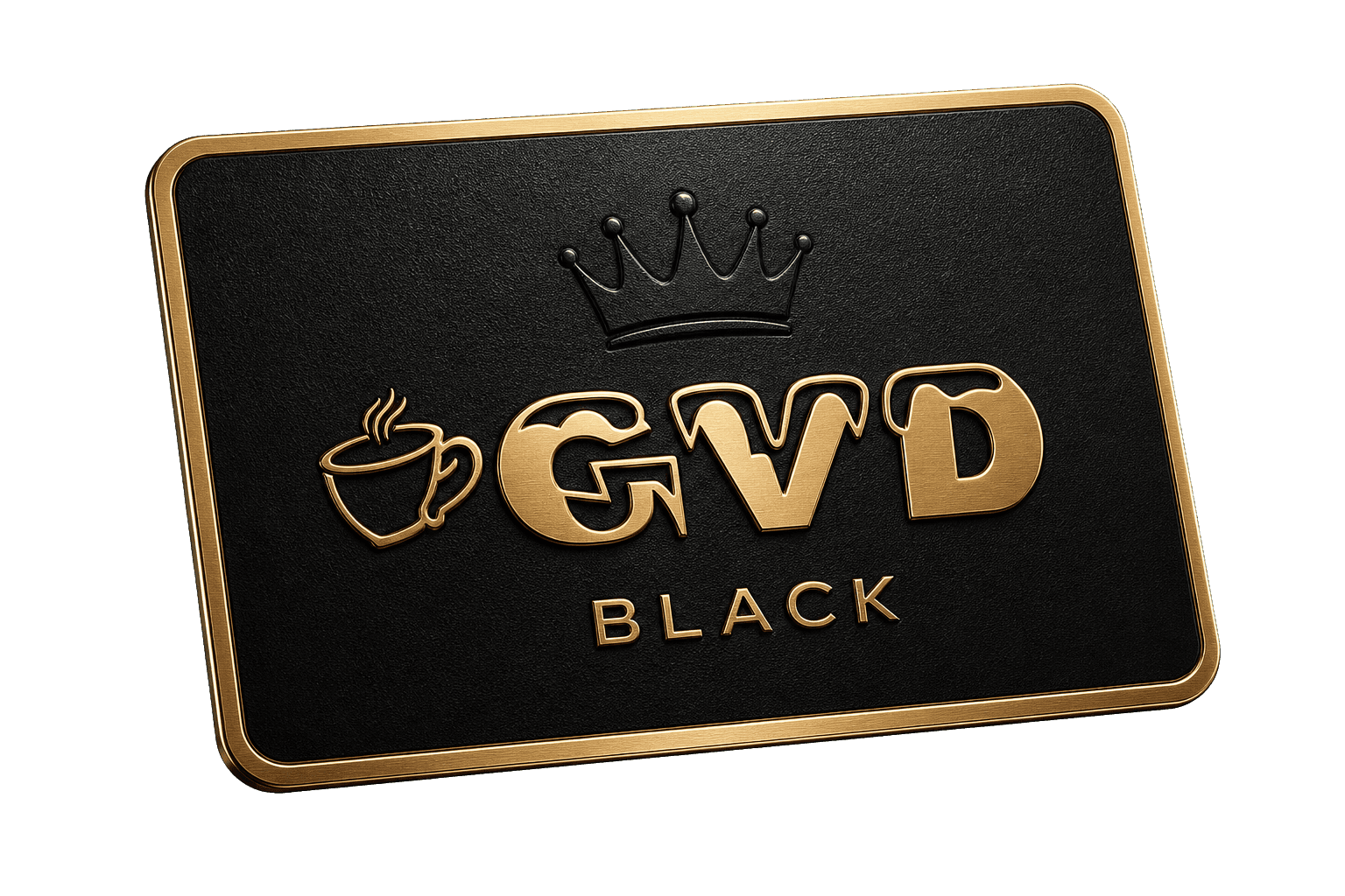 GVD Black membership card with a gold crown and star